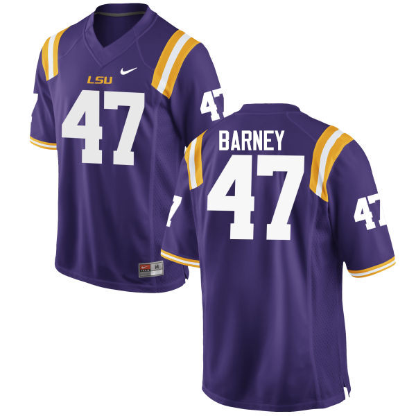 Men LSU Tigers #47 Chance Barney College Football Jerseys Game-Purple